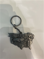 Rt 66 Map Keychain